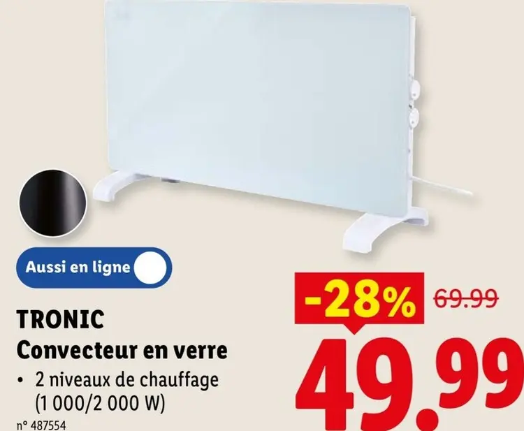 Offre: Convecteur en verre