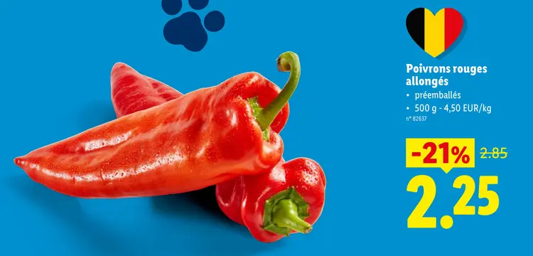 Offre: Poivrons rouges allongés