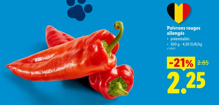 Offre: Poivrons rouges allongés