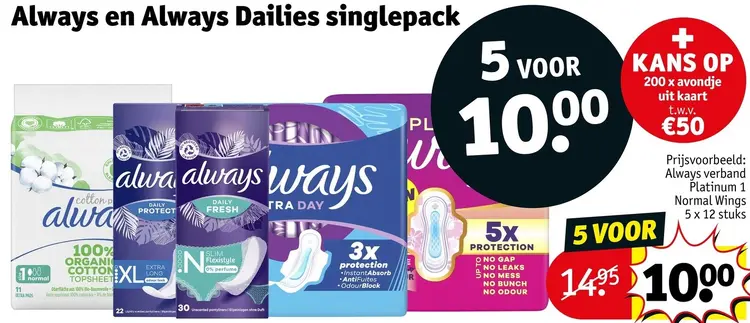 Aanbieding: Maandverband en inlegkruisjes singlepack