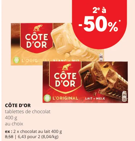 Offre: Tablettes de chocolat