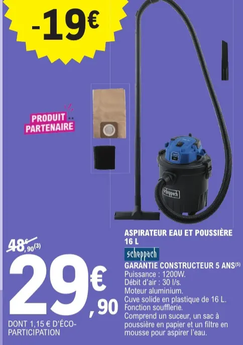 Offre: Aspirateur eau et poussière