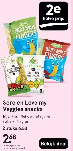 Aanbieding: Sore en Love my Veggies snacks