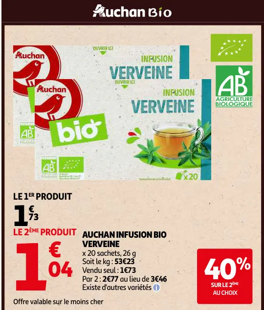 Promotie: Infusion bio verveine