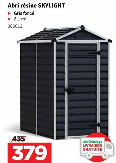 Offre: Abri résine SKYLIGHT