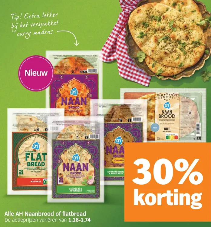 Aanbieding: Naanbrood of flatbread