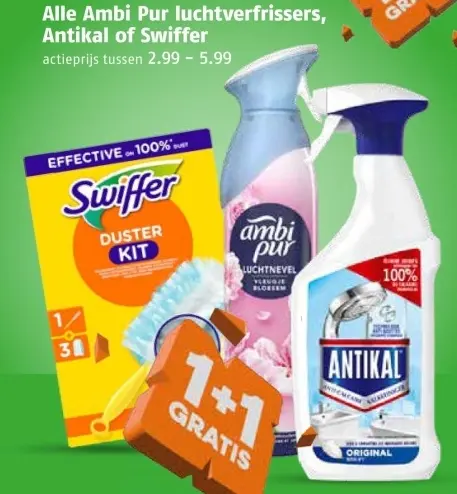 Aanbieding: Ambi Pur luchtverfrissers, Antikal of Swiffer