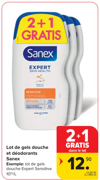 Offre: Lot de gels douche et déodorants Expert
