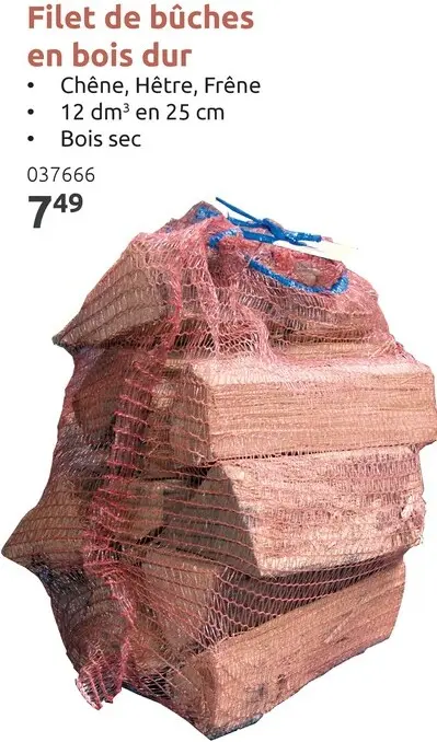 Offre: Filet de bûches en bois dur