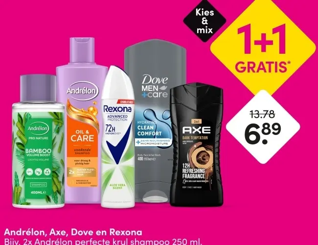 Aanbieding: Andrélon, Axe, Dove en Rexona