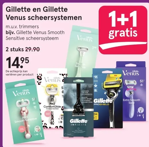 Aanbieding: Gillette en Gillette Venus scheersystemen
