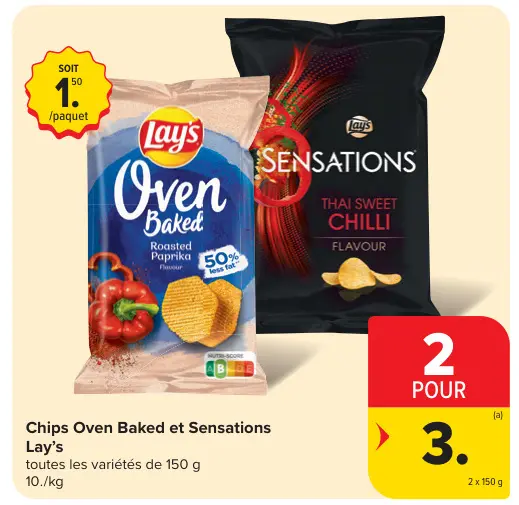 Offre: Chips Oven Baked et Sensations