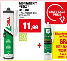 Promotie: Tec7 montagekit 310ml zwart