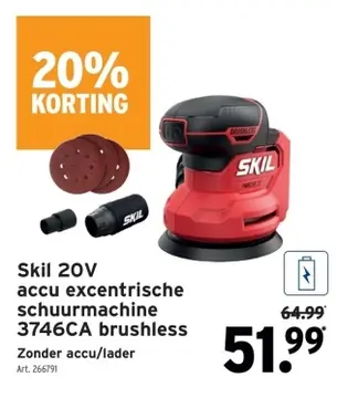 Aanbieding: Skil 20V accu excentrische schuurmachine 3746