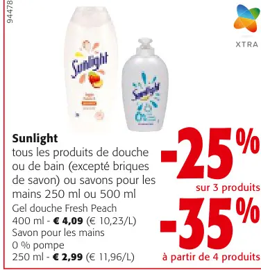 Offre: Sunlight Gel douche Fresh Peach