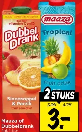 Aanbieding: Maaza of Dubbeldrank