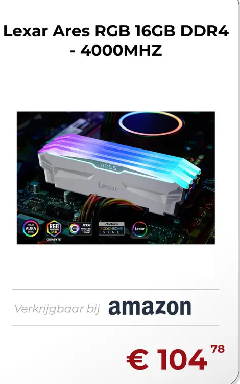 Aanbieding: Lexar Ares RGB 16GB DDR4