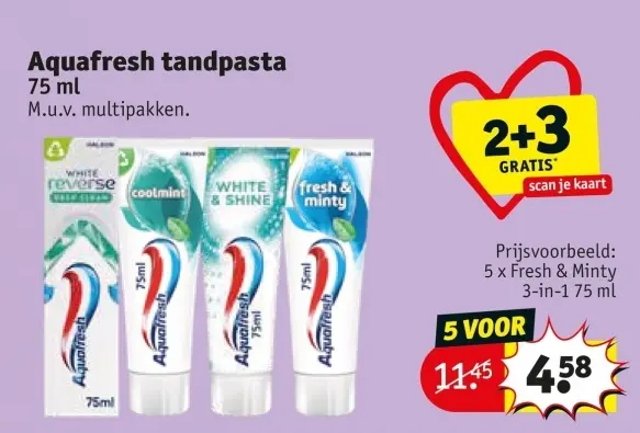 Promotie: Aquafresh tandpasta