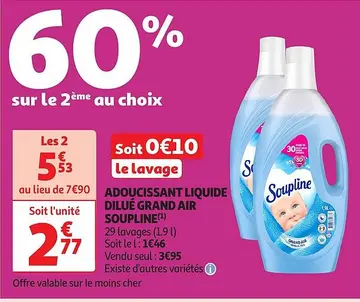 Aanbieding: ADOUCISSANT LIQUIDE DILUÉ GRAND AIR