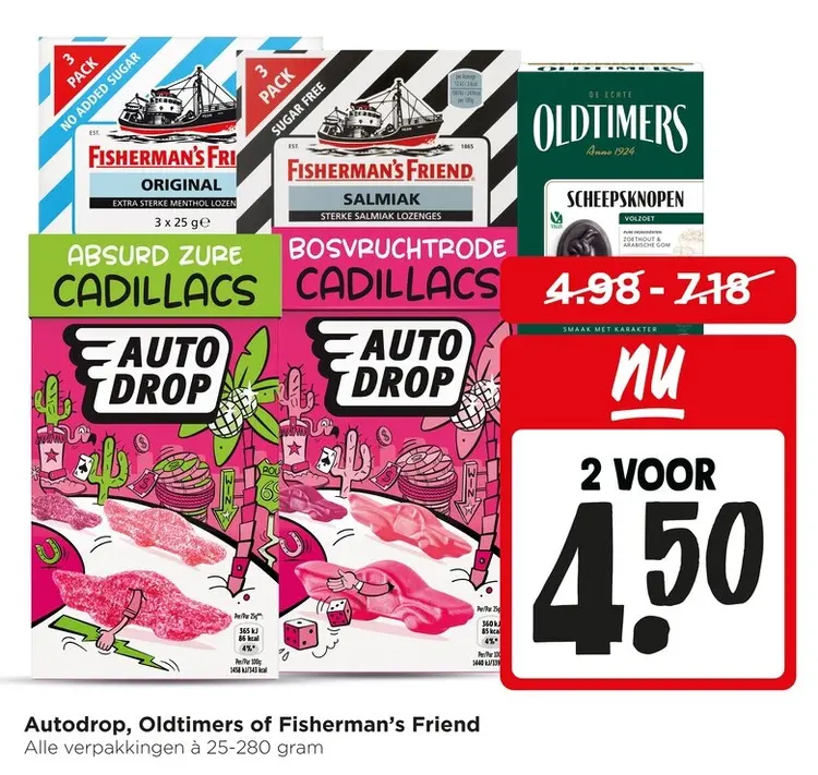 Aanbieding: Autodrop, Oldtimers of Fisherman's Friend