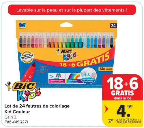 Offre: Lot de 24 feutres de coloriage Kid Couleur