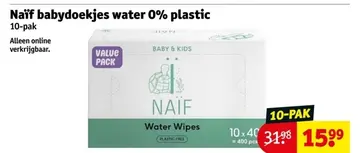 Aanbieding: Naïf babydoekjes water 0% plastic