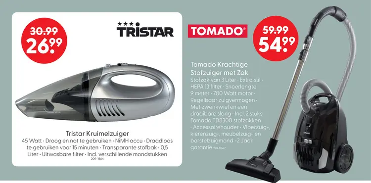 Aanbieding: Tristar kruimelzuiger