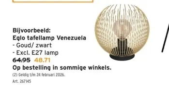 Promotie: tafellamp Venezuela