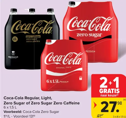 Promotie: Regular, Light, Zero Sugar of Zero Sugar Zero Caffeine