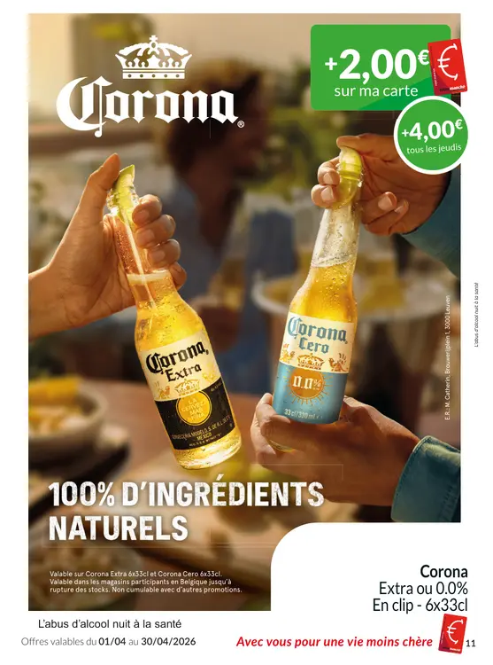 Offre: Corona Extra ou 0.0%