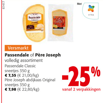 Aanbieding: Passendale of Père Joseph volledig assortiment alle -25 % vanaf 2 verpakkingen