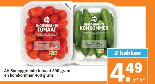 Aanbieding: Snoepgroente tomaat en komkommer