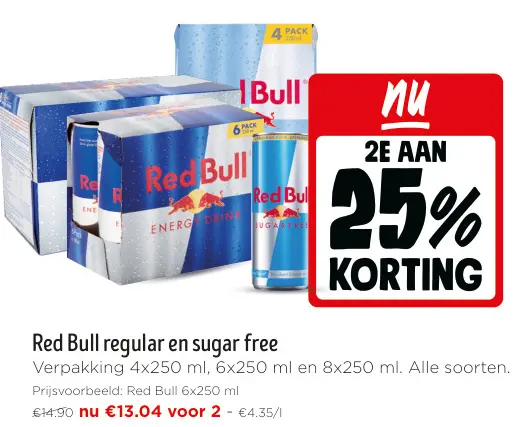 Promotie: Red Bull regular en sugar free