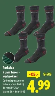 Aanbieding: 5 paar heren werksokken