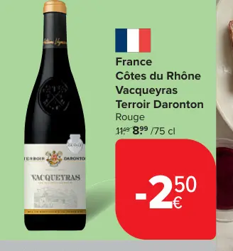 Offre: Vacqueyras Terroir Daronton Rouge
