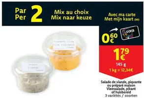 Offre: Salade de viande, piquante ou préparé maison / Vleessalade pikant of huisbereid