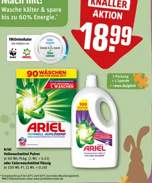 Aanbieding: Ariel Vollwaschmittel Pulver oder Colorwaschm