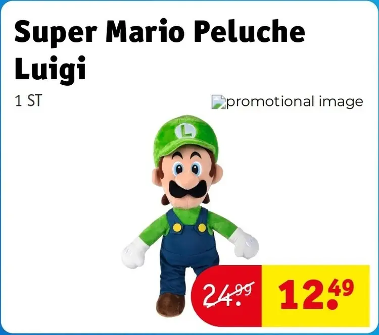 Offre: Super Mario Peluche Luigi