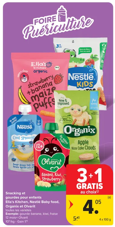 Offre: Snacking et gourdes pour enfants