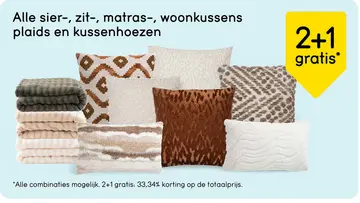 Aanbieding: sier-, zit-, matras-, woonkussens plaids en k