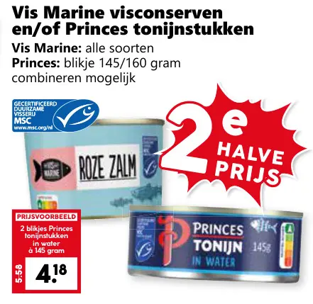 Aanbieding: Vis Marine visconserven en/of Princes tonijnstukken