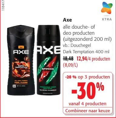 Promotie: Douche- of deo producten