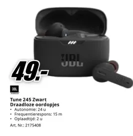 Promotie: Tune 245 Zwart Draadloze oordopjes