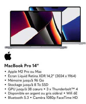 Offre: MacBook Pro 14"