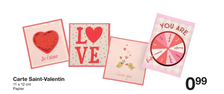 Offre: Carte Saint-Valentin