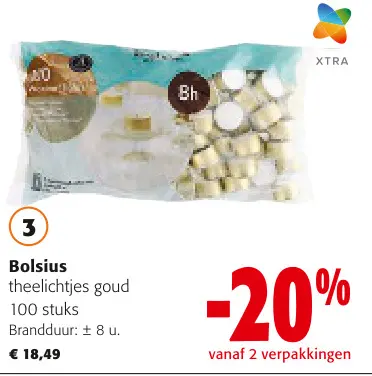 Promotie: Bolsius theelichtjes goud