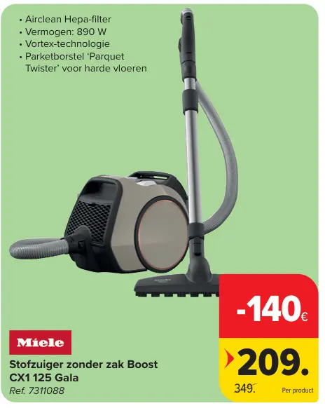 Promotie: Stofzuiger zonder zak Boost CX1 125 Gala