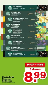 Aanbieding: Starbucks by Nespresso Koffiecups