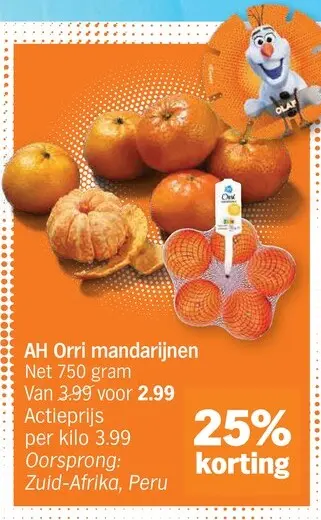 Promotie: Orri mandarijnen