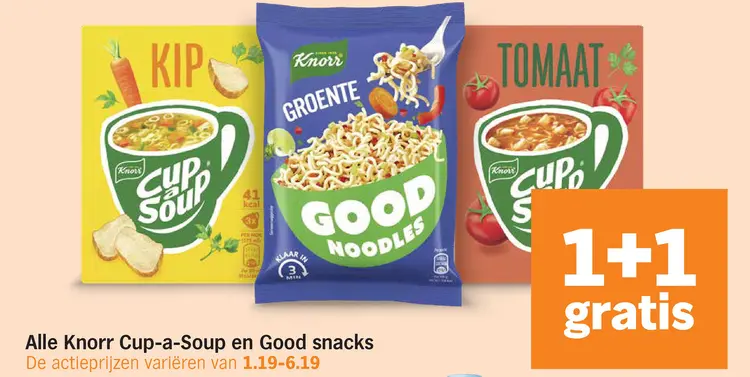 Aanbieding: Knorr Cup-a-Soup en Good snacks